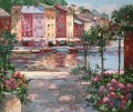 yxf106eB Szenerie impressionistischen Blumen Garten